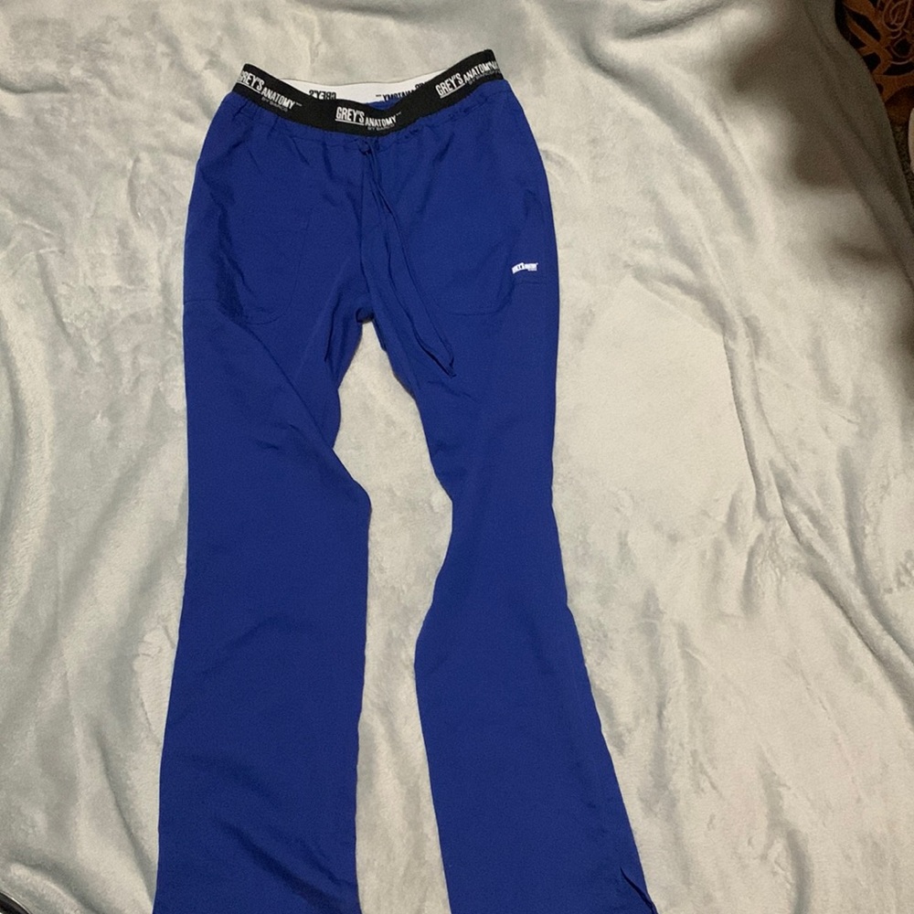Grey’s Anatomy royal blue scrub pants with stretch waistband